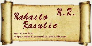 Mahailo Rasulić vizit kartica